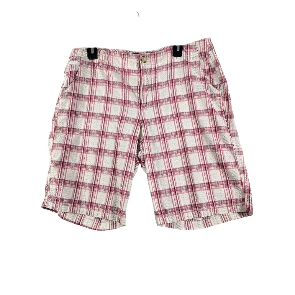 Dockers Collection Plaid Shorts Favorite Fit Size 14 Women Golf‎ Bermuda Pink